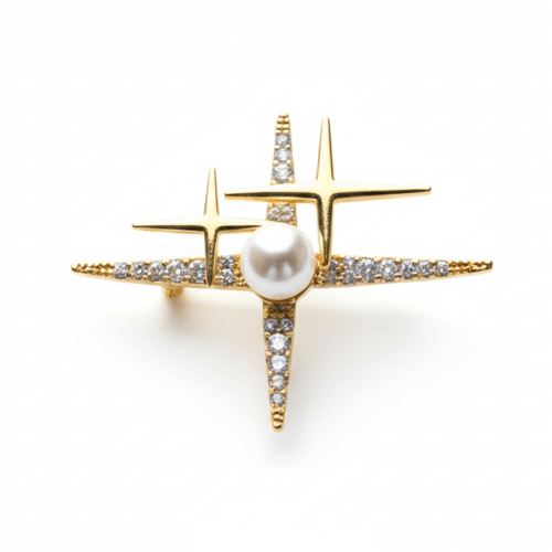 9mm Freshwater Pearl Starburst Brooch