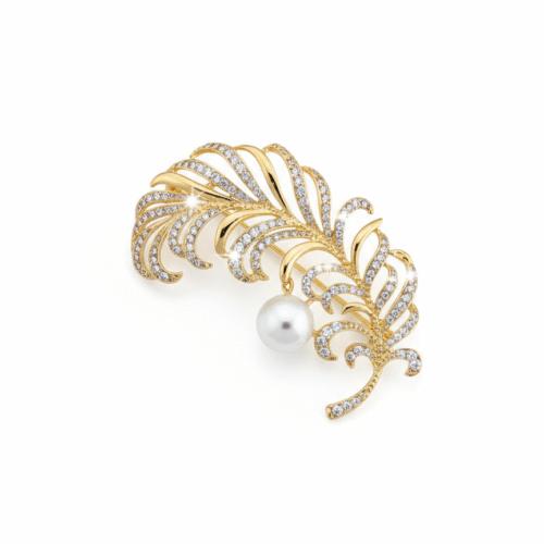 9mm Radiant Floral Bloom AAAA Freshwater Pearl Brooch