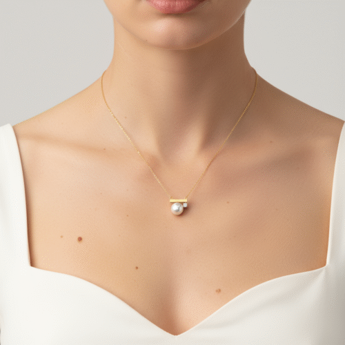 Alternative view of Freshwater Modern Bar Pearl Pendant Necklace