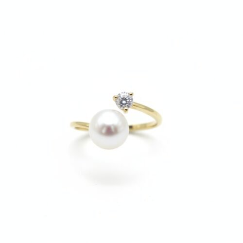 AAAA quality 7-8mm White Freshwater Pearl Ring