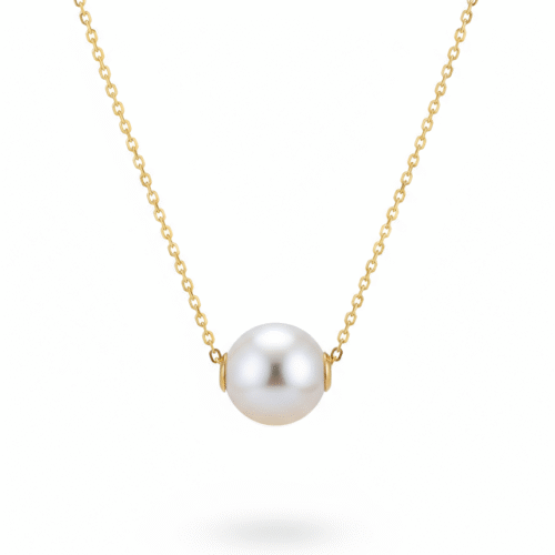 Solitaire Round Freshwater Pearl Necklace