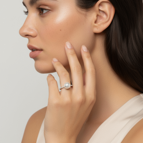 Alternative view of 8-9mm Freshwater Pearl Solitaire Ring