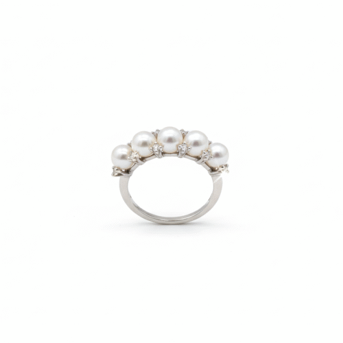 Lustrous "Pearls of Harmony" Ring – Five-Pearl Freshwater Band