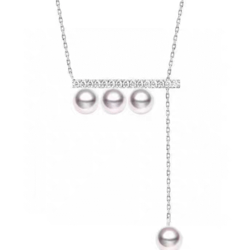 Japanese Akoya Pearl "Harmony" Balance Beam Necklace